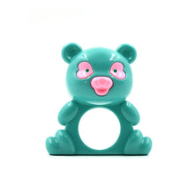 Set of baby rattles with different shapes and colors for interactive play and development.