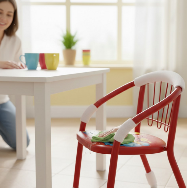 Multicolor Cartoon Design Baby Chair with Metal Backrest Soft Cushion for Kids 4 Pcs